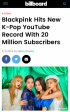 BLACKPINK、YouTubeチャンネル登録者数が2000万人を突破“KPOP初”