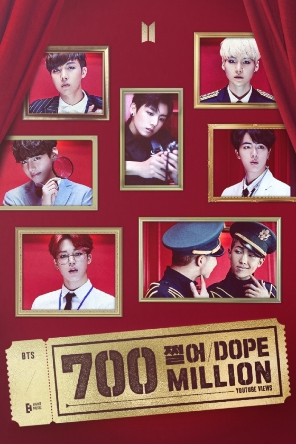  防弾少年団、「DOPE」MV再生回数7億回を突破…通算9回目